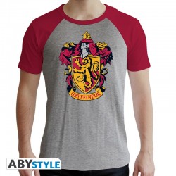 T-shirt HARRY POTTER Gryffondor homme MC gris & rouge - premium